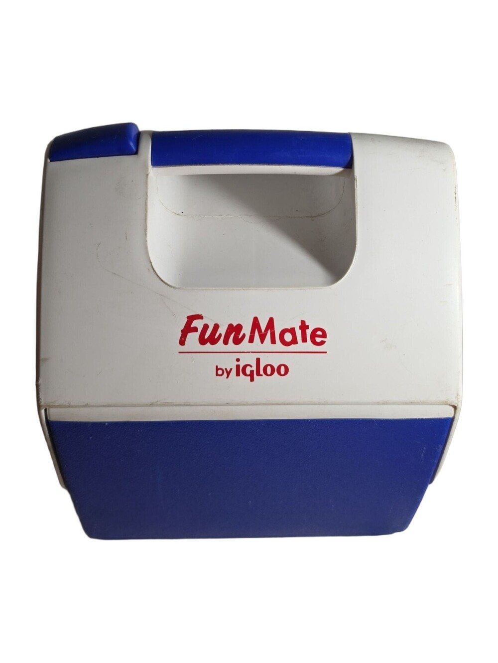 Igloo Fun Mate Vintage Personal Cooler Lunch Box Blue/White - Used
